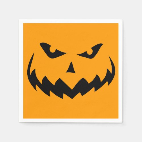 Evil Jack_o_Lantern Halloween Pumpkin Face Mwahaha Napkins