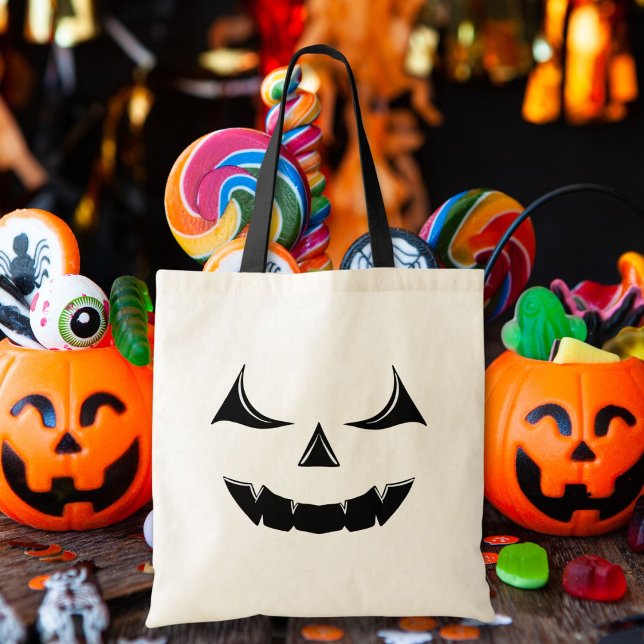 Evil Jack O'Lantern Pumpkin Face Tote Bag (Creator Uploaded)