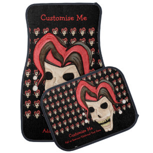 Evil Jester Skull (Red) Car Floor Mat