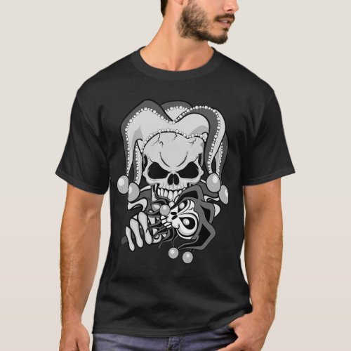 Evil Jester Skull T_Shirt