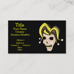 Evil Jester Skull (Yellow) Business Card