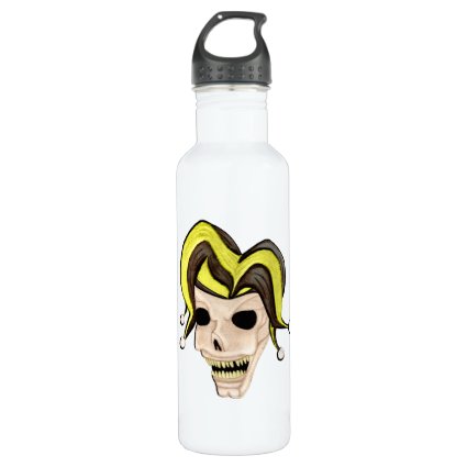 Evil Jester Skull (Yellow) Stainless Steel Water Bottle