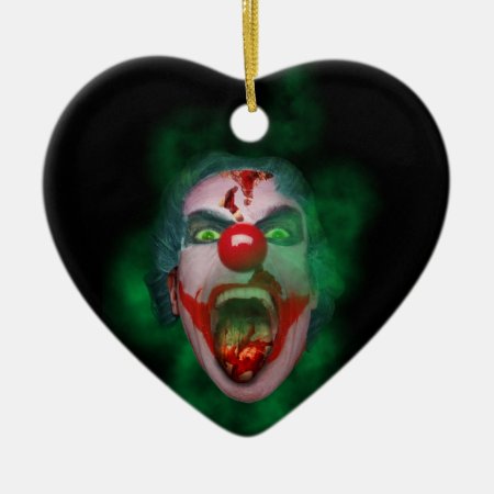 Evil Joker Clown Face Ceramic Ornament