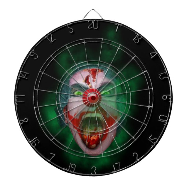 Evil Joker Clown Face Dart Board (Front)