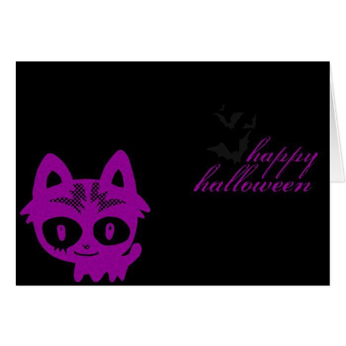 Evil Kitty Halloween Card