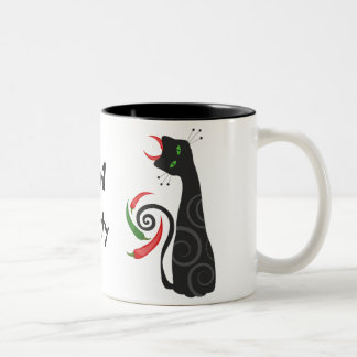 Evil Kitty Two-Tone Coffee Mug