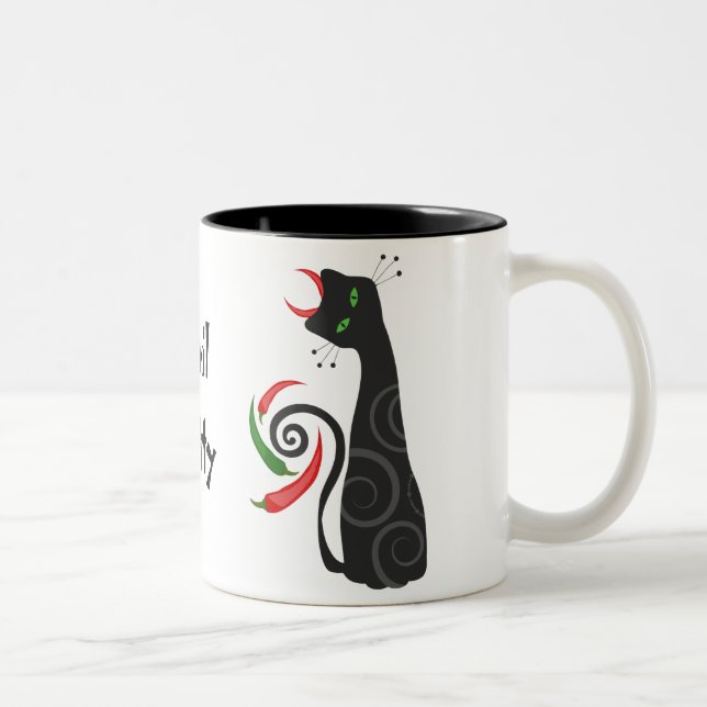 Evil Kitty Two-Tone Coffee Mug (Right)