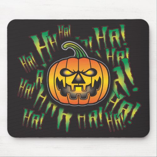 Evil Laughing Halloween Pumpkin Comics Text Effect Mouse Pad