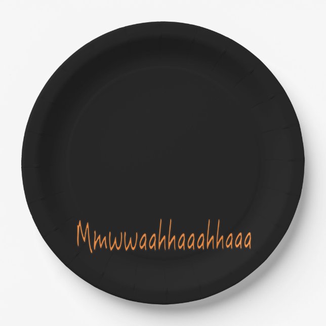 Evil Laughter Mmwwaahhaaahhaaa Halloween  Paper Plates (Front)