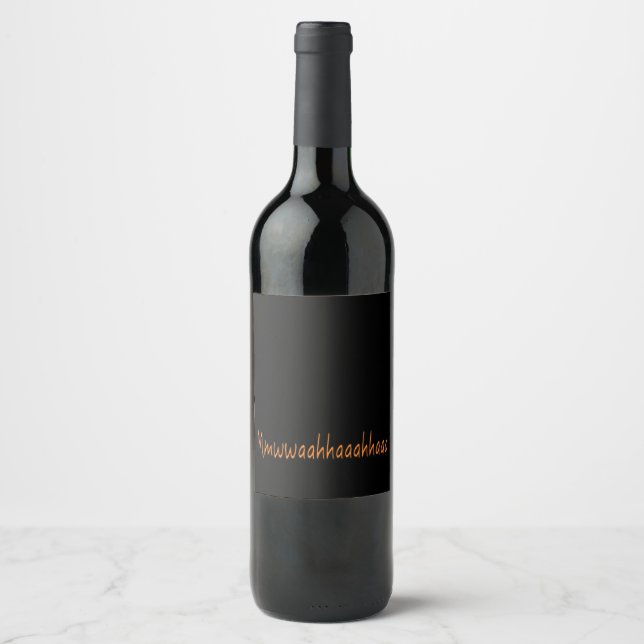 Evil Laughter Mmwwaahhaaahhaaa! Halloween Wine Label (Front)