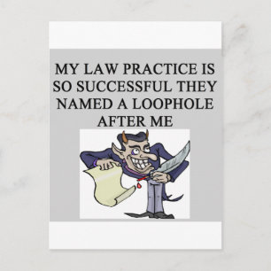 evil lawyer joke postcard