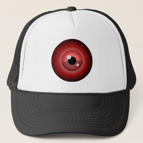 Evil magic red eye of the devil trucker hat