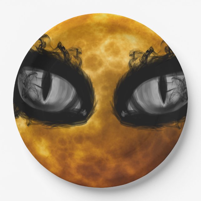 Evil moon eyes paper plates (Front)