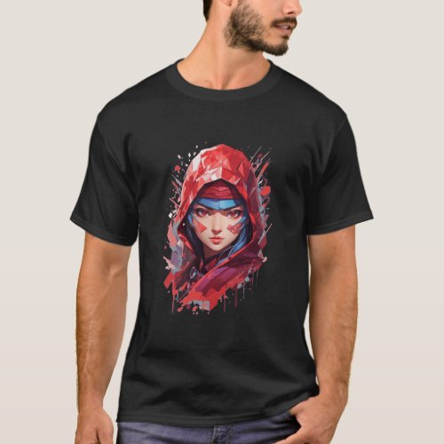 Evil Ninja Girl T_Shirt Design Shadow Sorceress