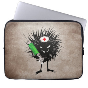 Evil Nurse Monster Art – Gothic Cartoon with Syrin Laptop Sleeve