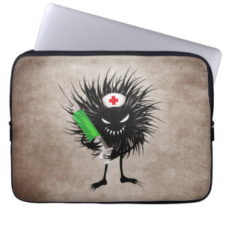 Evil Nurse Monster Art – Gothic Cartoon with Syrin Laptop Sleeve