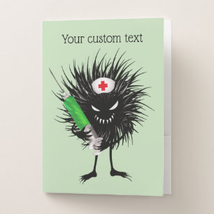 Evil Nurse Monster Art – Gothic Cartoon with Syrin Pocket Folder