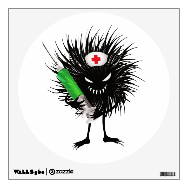 Evil Nurse Monster Art – Gothic Cartoon with Syrin Wall Decal (Front)