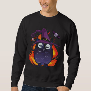 Evil Owl Witch Scary Owl Lover Halloween Sweatshirt