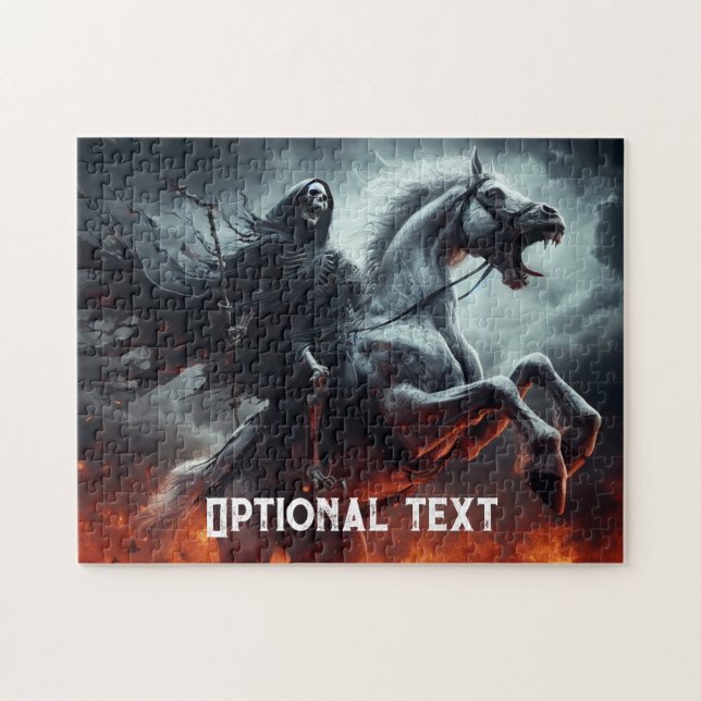 Evil Pale Horse and Death Halloween Jigsaw Puzzle (Horizontal)