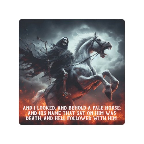 Evil Pale Horse and Death Rider Metal Print