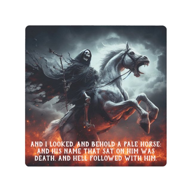 Evil Pale Horse and Death Rider Metal Print (Front)