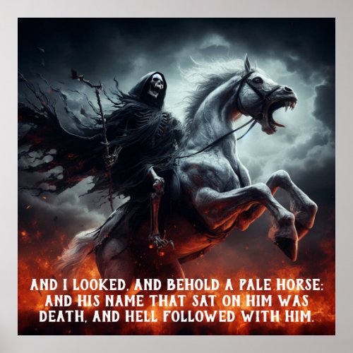 Evil Pale Horse and Death Rider Poster