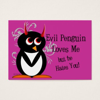 Evil Penguin Anti-valentines Day Cards by audrart at Zazzle
