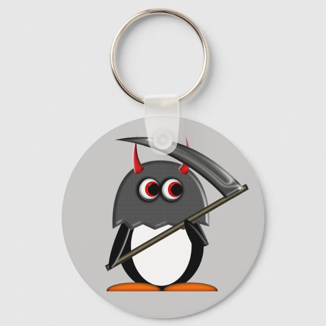 Evil Penguin™ Cute Executioner Key Chain (Front)