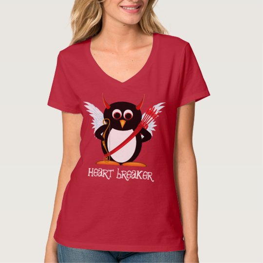 Evil Penguin Funny Cupid T-Shirt