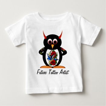 Evil Penguin Future Tattoo Artist Baby T-shirt by audrart at Zazzle