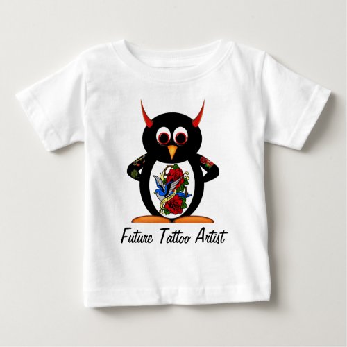 Evil Penguin Future Tattoo Artist Baby T_Shirt