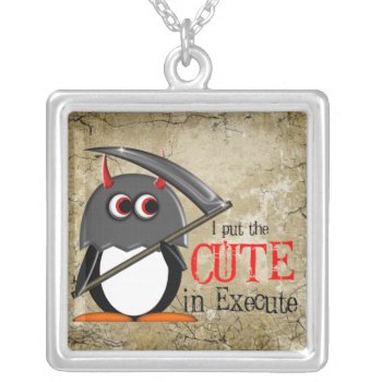 Evil Penguin™ Necklaces by audrart at Zazzle