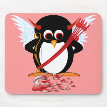 Evil Penguin Oops! Valentine Mouse Pad by audrart at Zazzle