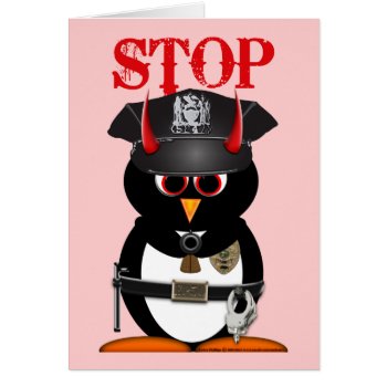 Evil Penguin Police Stolen My Heart by audrart at Zazzle