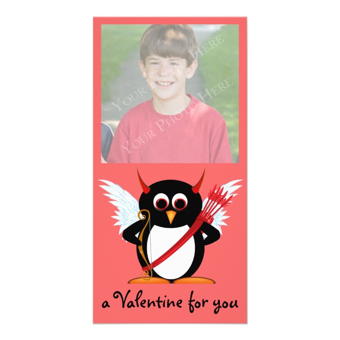 Evil Penguin Valentine Photo Card