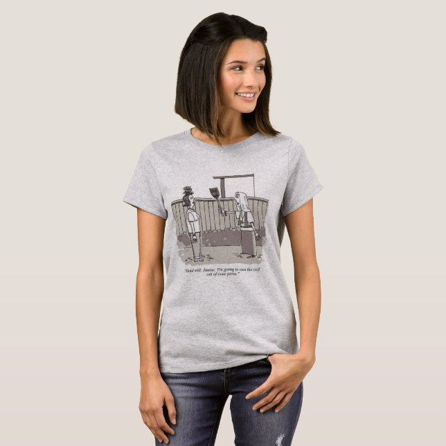 Evil Perm women gray T-shirt (Front Full)