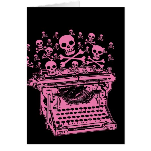 Evil Pink Typewriter Cards (Front)