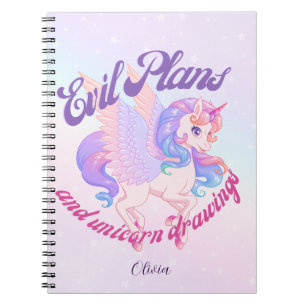 Evil Plans and Unicorns Magic, Mischief & Masterpi Notebook
