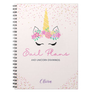 Evil Plans and Unicorns - World Domination Notebook