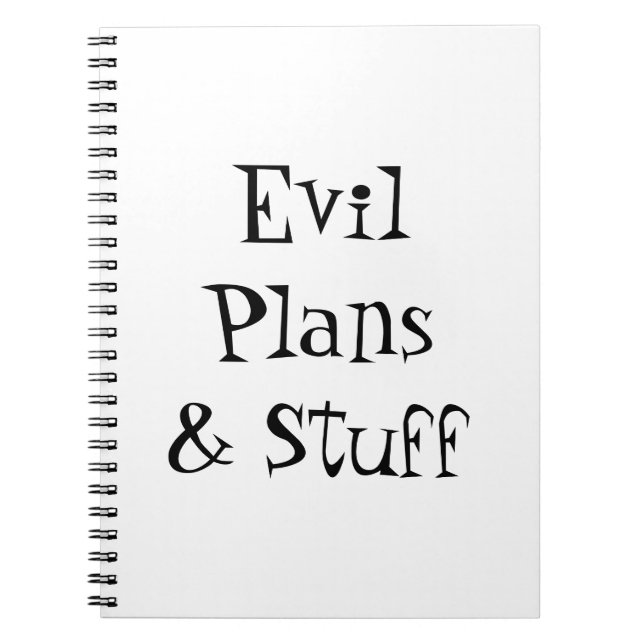 Evil Plans & Stuff Notebook (Front)