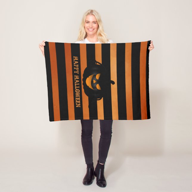 Evil Pumpkin Fleece Blanket (In Situ)