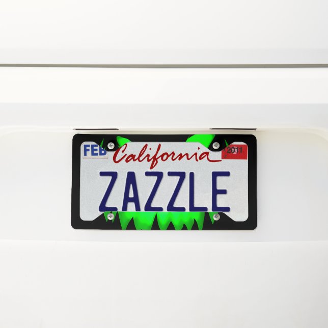 Evil Pumpkin green License Plate Frame (On Car)