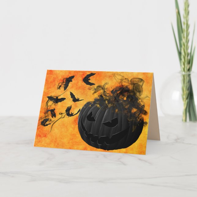 evil pumpkin greeting card (Front)