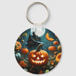 Evil pumpkin keychain