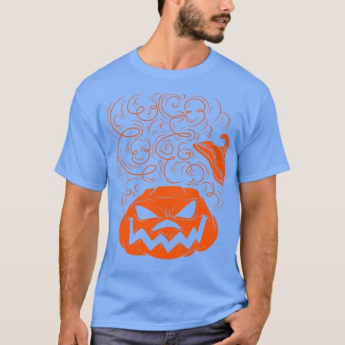 Evil Pumpkin Orange Silhouette T_Shirt