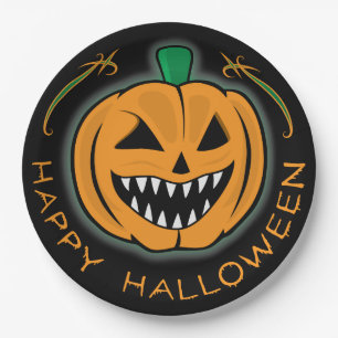 Evil Pumpkin Paper Plates