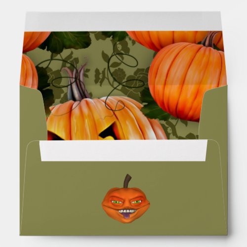 Evil Pumpkin Patch Halloween Envelope