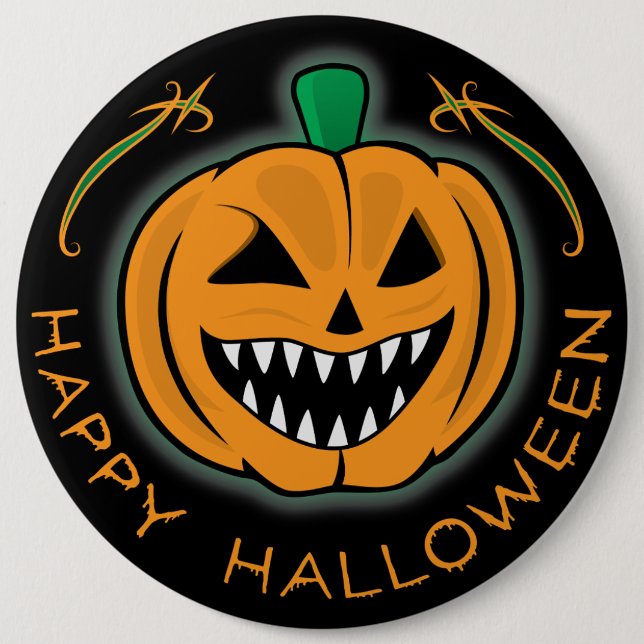 Evil Pumpkin Pinback Button (Front)