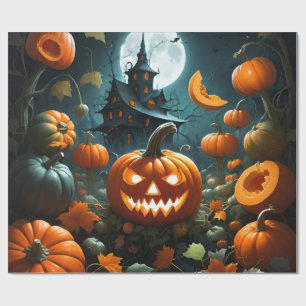 Evil pumpkin wrapping paper